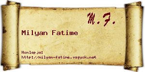 Milyan Fatime névjegykártya
